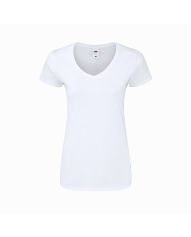 T-Shirt Donna Bianca Iconic V-Neck