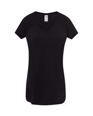 T-SHIRT DONNA MANICA CORTA COLLO A V URBAN SLUB