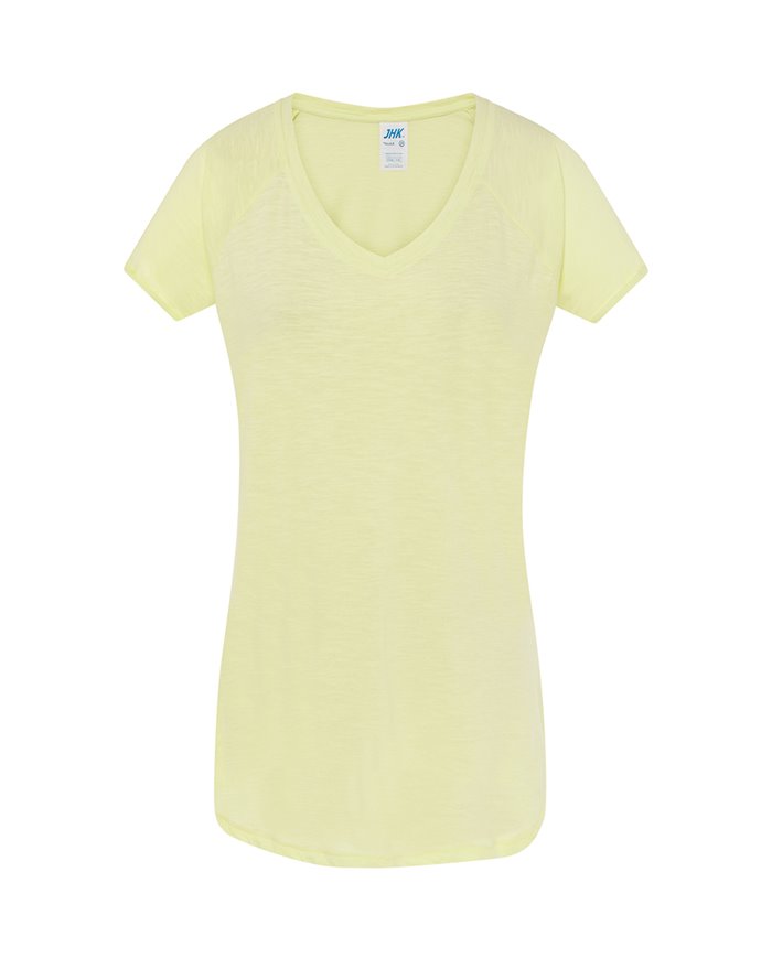 T-SHIRT DONNA MANICA CORTA COLLO A V URBAN SLUB