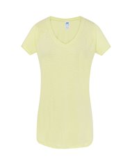 T-SHIRT DONNA MANICA CORTA COLLO A V URBAN SLUB