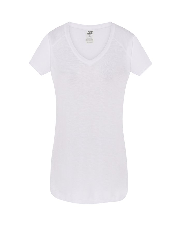 T-SHIRT DONNA MANICA CORTA COLLO A V URBAN SLUB
