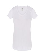 T-SHIRT DONNA MANICA CORTA COLLO A V URBAN SLUB