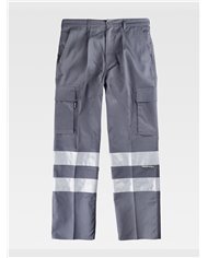 PANTALONE DA LAVORO MULTITASCHE BANDE RIFRANGENTI