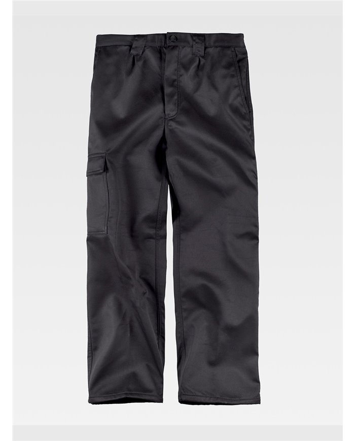 PANTALONE DA LAVORO MULTITASCHE CON FODERA IN PILE