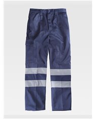 PANTALONE DA LAVORO MULTITASCHE INTERNO IN PILE BANDE RIFRANGENTI
