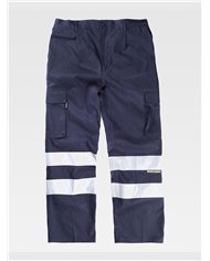PANTALONE DA LAVORO MULTITASCHE BANDE RIFRANGENTI