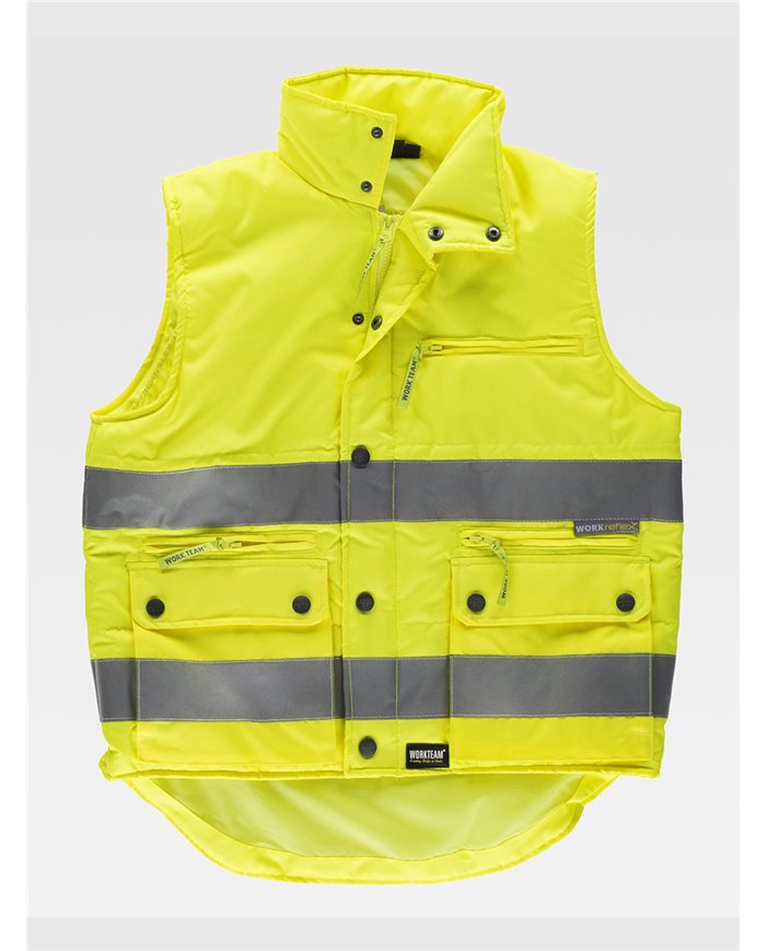 GILET IMBOTTITO TESSUTO OXFORD ALTA VISIBILITA CLASSE 2