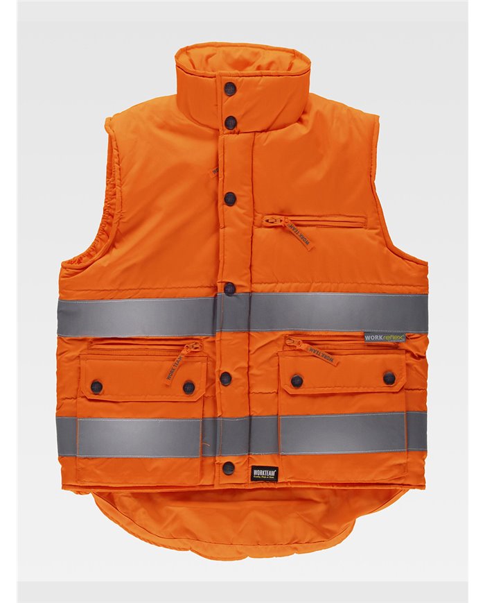 GILET IMBOTTITO TESSUTO OXFORD ALTA VISIBILITA CLASSE 2