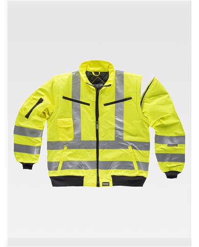 GIUBBOTTO MANICHE STACCABILI ALTA VISIBILITA CLASSE 3