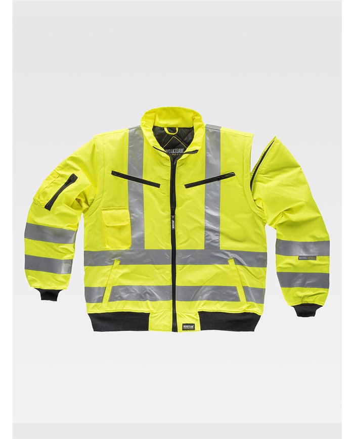 GIUBBOTTO MANICHE STACCABILI ALTA VISIBILITA CLASSE 3