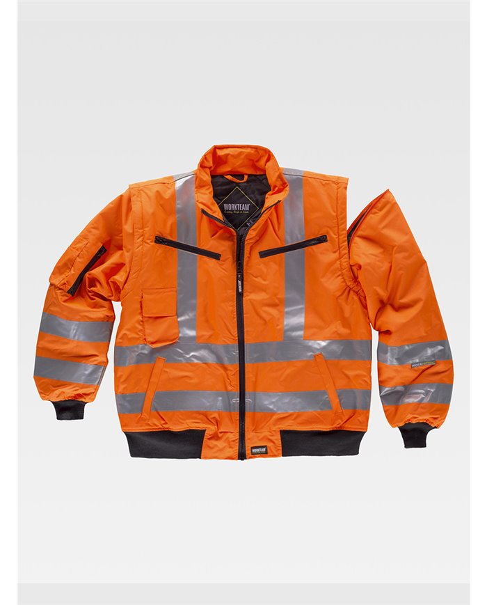 GIUBBOTTO MANICHE STACCABILI ALTA VISIBILITA CLASSE 3