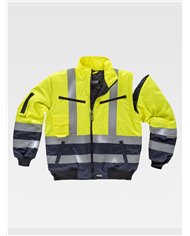 GIUBBOTTO MANICHE STACCABILI ALTA VISIBILITA CLASSE 2