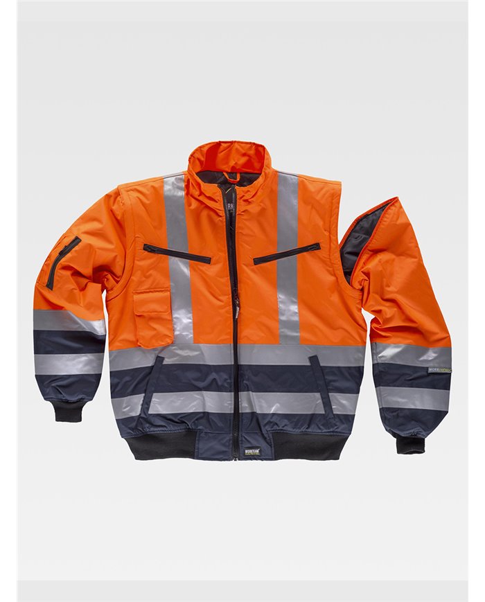 GIUBBOTTO MANICHE STACCABILI ALTA VISIBILITA CLASSE 2