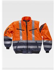 GIUBBOTTO MANICHE STACCABILI ALTA VISIBILITA CLASSE 2