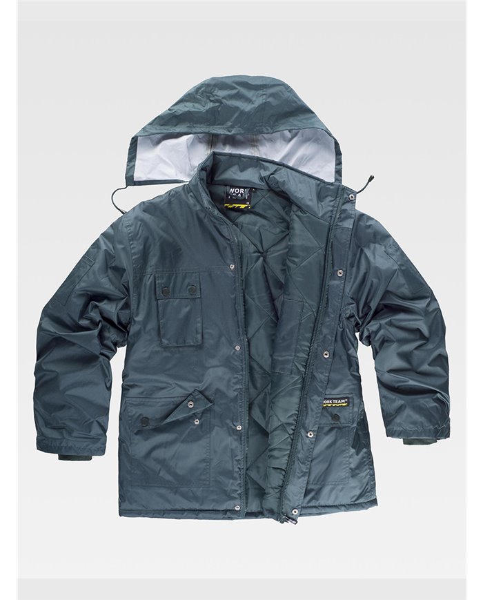 PARKA IMBOTTITO CON CAPPUCCIO TESSUTO OXFORD