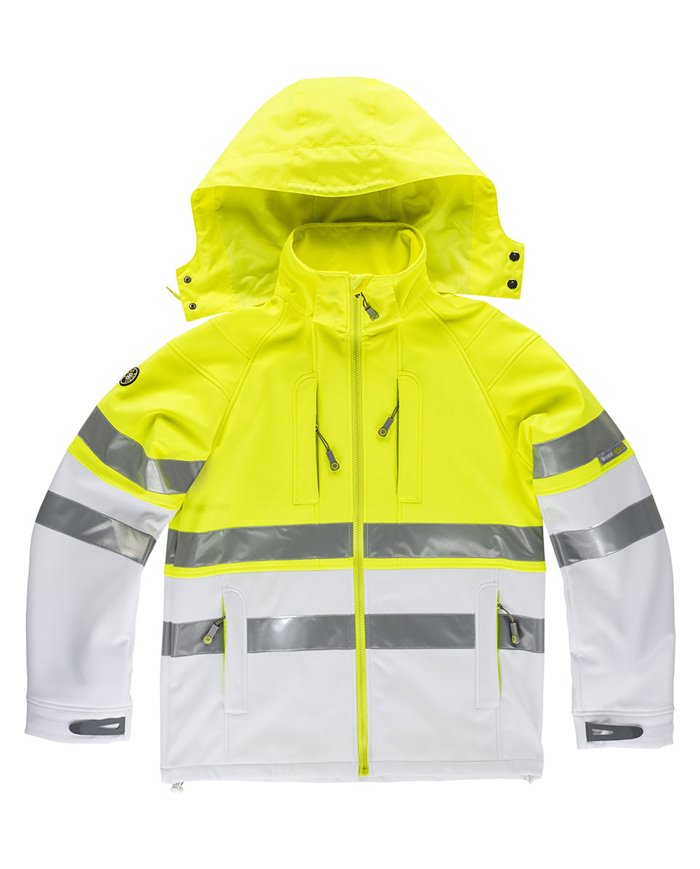 SOFTSHELL CON CAPPUCCIO ALTA VISIBILITA CLASSE 1
