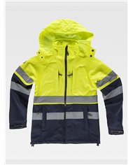 SOFTSHELL CON CAPPUCCIO ALTA VISIBILITA CLASSE 1