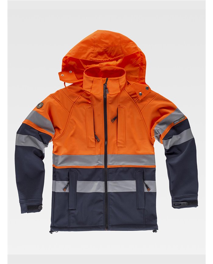 SOFTSHELL CON CAPPUCCIO ALTA VISIBILITA CLASSE 1