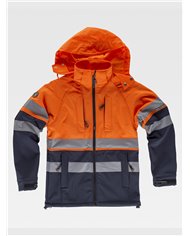 SOFTSHELL CON CAPPUCCIO ALTA VISIBILITA CLASSE 1