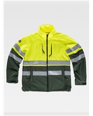 SOFTSHELL CON CAPPUCCIO ALTA VISIBILITA CLASSE 1