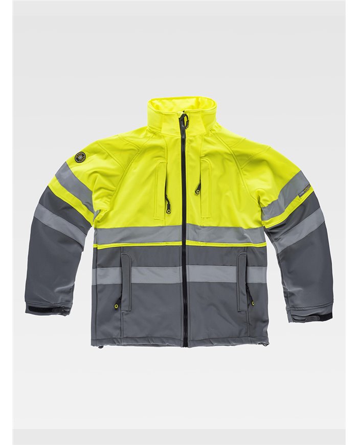 SOFTSHELL CON CAPPUCCIO ALTA VISIBILITA CLASSE 1