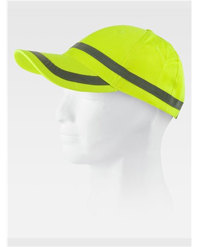 CAPPELLO VISIERA CURVA 6 PANNELLI ALTA VISIBILITA