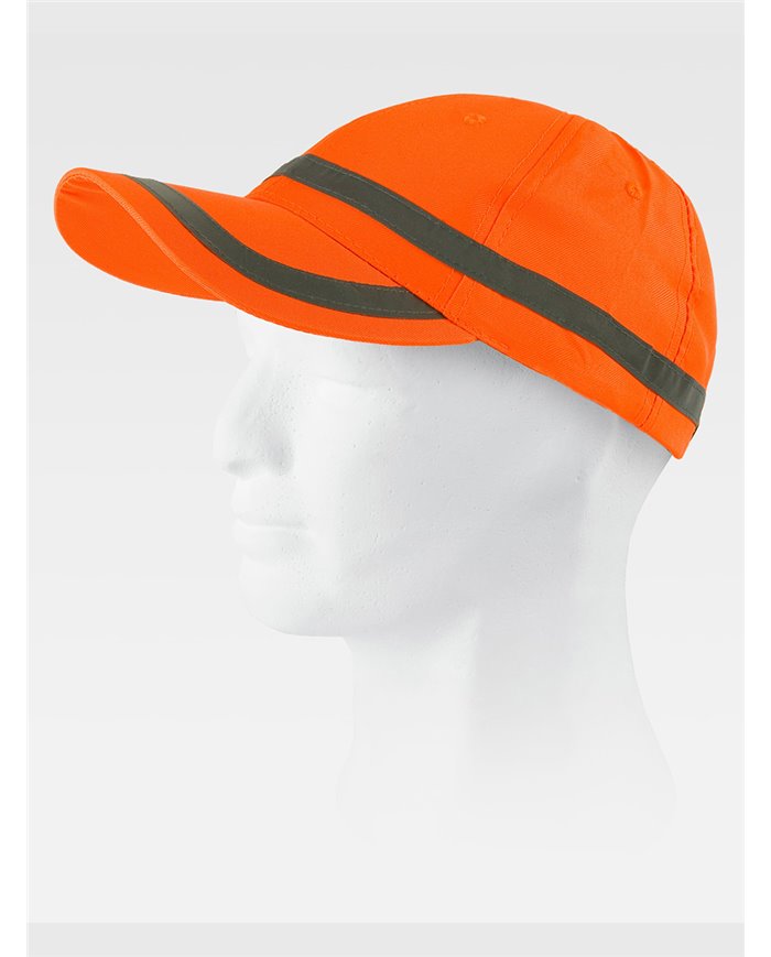 CAPPELLO VISIERA CURVA 6 PANNELLI ALTA VISIBILITA