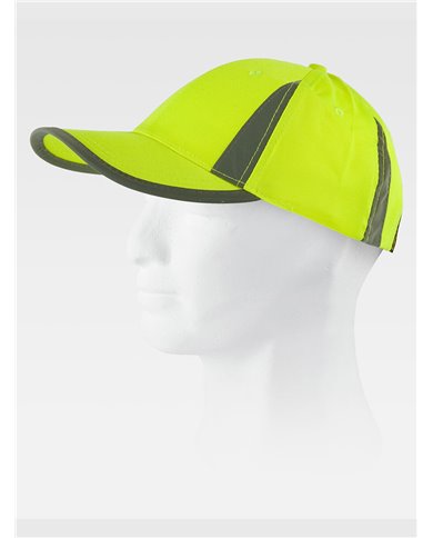 CAPPELLO VISIERA CURVA 6 PANNELLI ALTA VISIBILITA