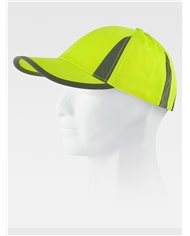 CAPPELLO VISIERA CURVA 6 PANNELLI ALTA VISIBILITA