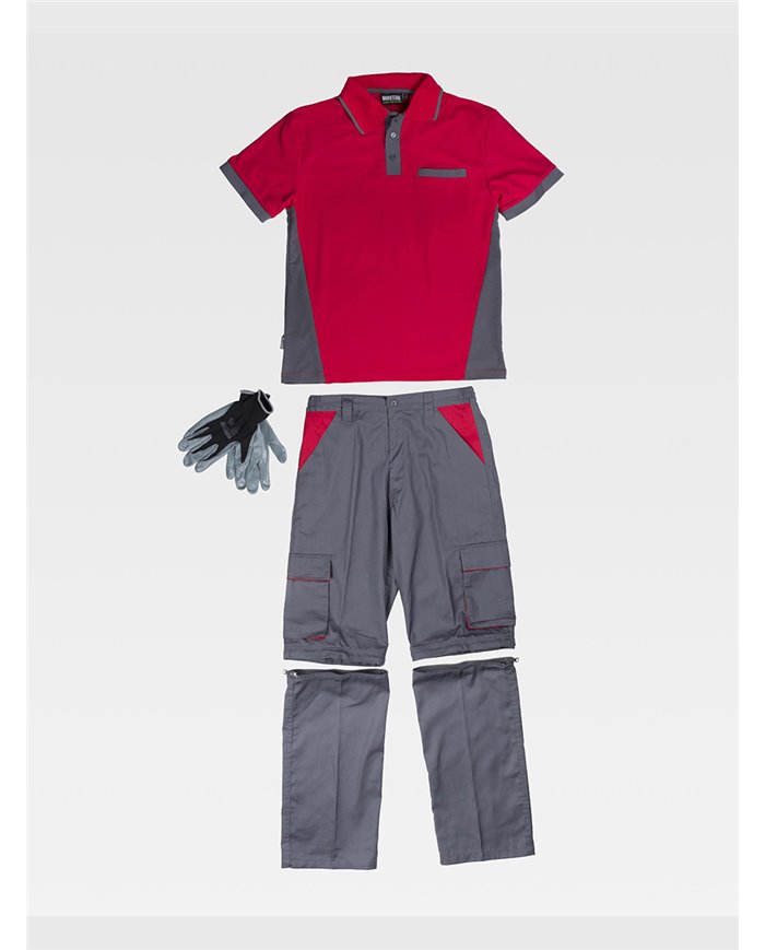 COMPLETO UNISEX DA LAVORO PANTALONE + POLO + GUANTI