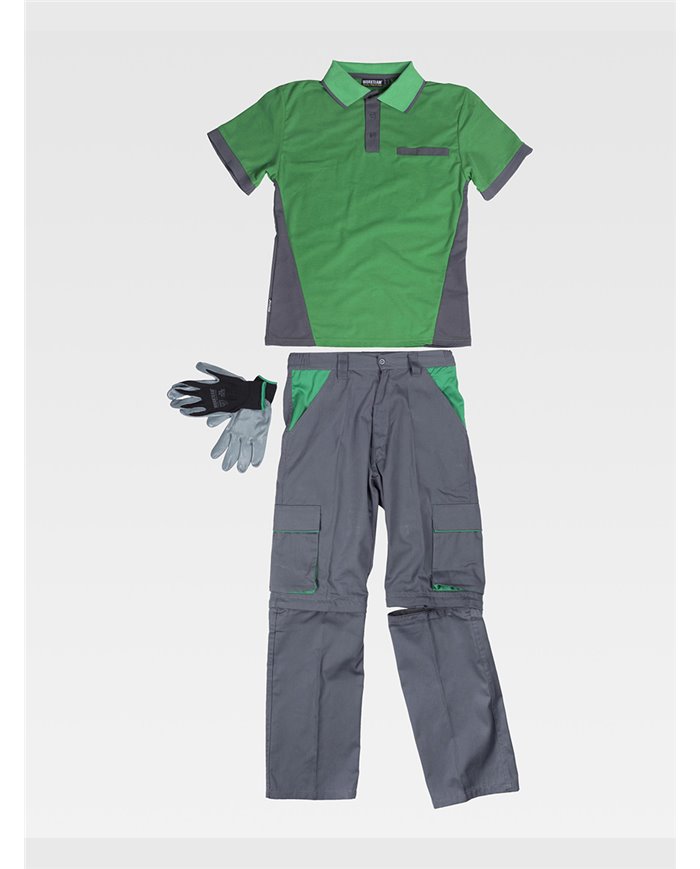 COMPLETO UNISEX DA LAVORO PANTALONE + POLO + GUANTI